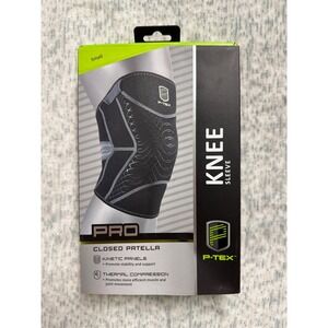 P-TEX PRO Closed Patella Knee Sleeve Black Gray‎ Small P-TEXK201 Kinetic Panels